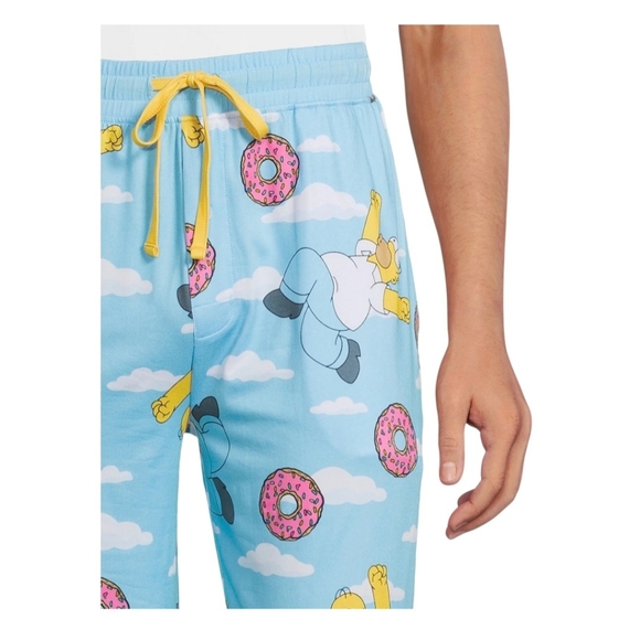 The Simpsons Homer Donut Clouds - Mens Graphic Sleep Pants - Size L - Picture 2 of 8
